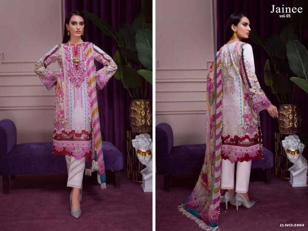 Agha Noor Jainee 5 Fancy Wear Luxury Lawn Karachi Cotton Printed Dress Collection